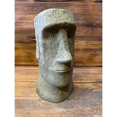 Image of J and L STONE Ornaments GARDEN LARGE EASTER ISLAND HEAD / MOAI TIKI CONCRETE ORNAMENT