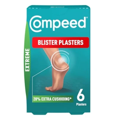 Image of Compeed Extreme Blister Plasters, 6 Hydrocolloid Foot Treatment, Heal Fast, 100% Plastic Free Carton Pack