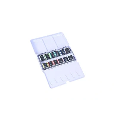 Image of Etchr : Pearlescent Watercolour Paint Half Pan Set of 12 Versatile