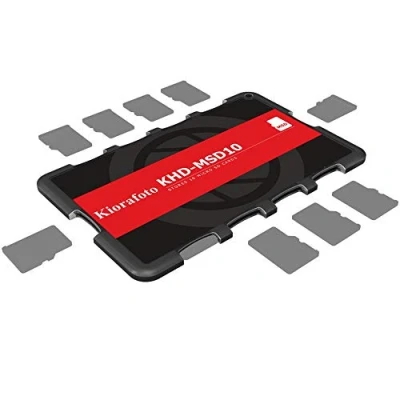 Image of Kiorafoto Credit Card Size Memory Holder SD Cases for 10 MSD/TF Micro SDHC, SDXC, TF Cards Storage Case
