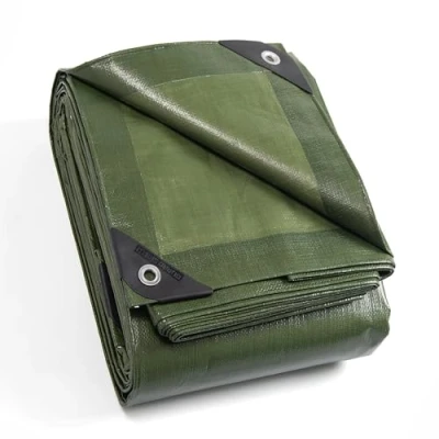 Image of GUARD SHIELD Tarpaulin with Eyelets, Waterproof, 3 m x 4 m, Green Tarpaulin, Fabric 160 g/m², Protective All purpose Tear