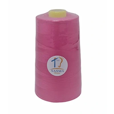 Image of OVERLOCKING THREAD OVERLOCKER POLYESTER INDUSTRIAL SEWING 4 X 5000 YARD SPOOLS LARGE COLOUR SELECTION (Faushia Pink)