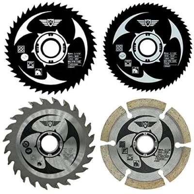 Image of 4 x Topstools CSK85_4 85mm 24T 44T 60T TCT HSS Diamond 15mm Bore Saw Blades Compatible with Worx, Bosch, Makita, Ryobi, Rockwell and many others