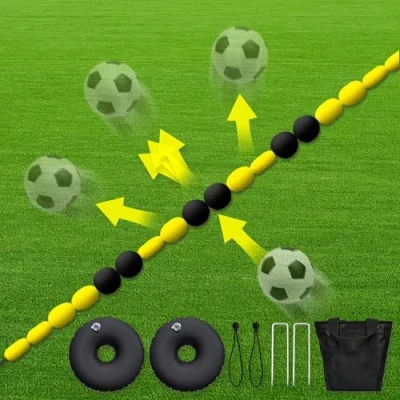 Image of HYQNG Goalkeeper Training Equipment, 2.75m/4m Deflection Equipment with 2 Water Bag, Single Line Deflector, Football Soccer Aids for Reflex &amp; Agility