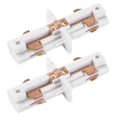 Image of Litecraft Track Butt Connector for Single Circuit Mains Fitting (White, Pack of 2)