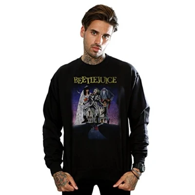 Image of Beetlejuice Men&#039;s Distressed Poster Sweatshirt Large Black