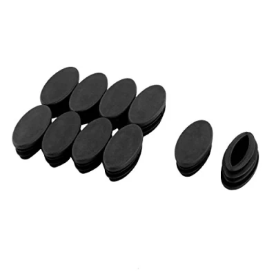 Image of Sourcingmap Table Chair Leg Plastic Oval Pipe Tube Insert Cap 20 x 39mm 10 Pcs Black