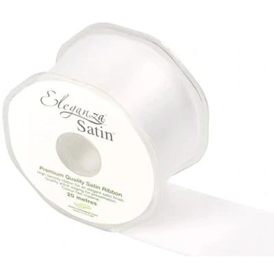 Image of OakTree Double Faced Ribbon, White (No. 01), 50 mm x 20 m