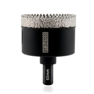 Image of DT DIATOOL Diamond Core Drill Bit 50mm, Hole Saw with Triangle Shank for Porcelain Tile Ceramic Marble Granite