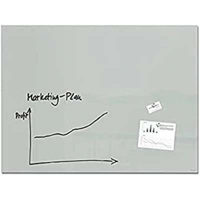 Image of SIGEL GL213 Premium Glass magnetic Board, glossy surface, 120 x 90 cm, easy mounting, Grey Artverum