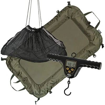 Image of DNA Leisure NGT Coarse Carp Fishing Beanie Unhooking Mat + 110lb/50kg Digital Scale &amp; Sling