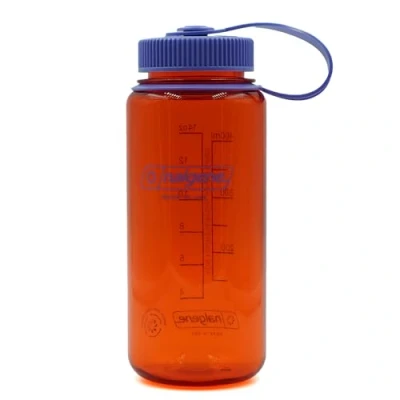 Image of Nalgene Water Bottle Lightweight Sustain Tritan BPA Free Shatterproof for Backpacking, Hiking, Gym, 16 OZ, Wide Mouth, Marmalade Orange