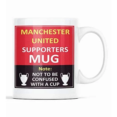 Image of Rival Manchester United football joke funny new Red Devils and easy Office tea coffee supporter Man u mug gift