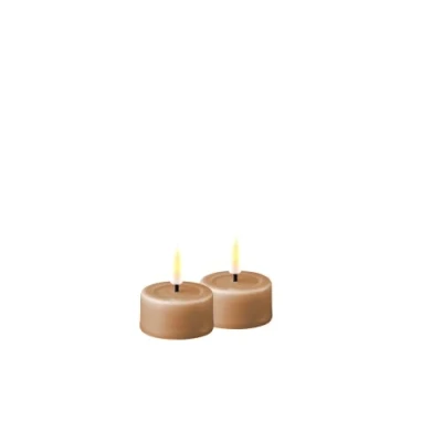 Image of Deluxe Homeart Indoor Flameless LED Tealight Set with Real Flame™ Technology Battery Powered Candle (Caramel)