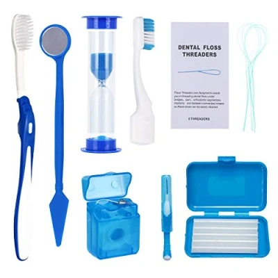 Image of Braces Cleaning Kit for Teeth Portable Toothbrush Set Orthodontic Patient Oral Care &amp; Travel Toothbrush, Interdental Brush, Dental Wax, Floss, Funnel, Head