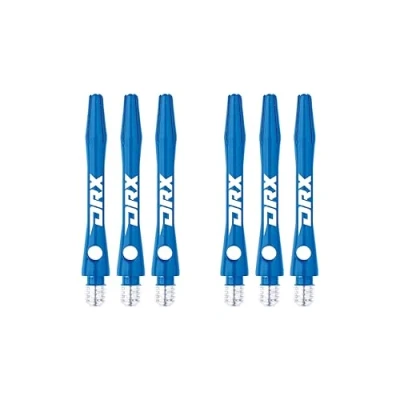 Image of RED DRAGON DRX Coated Aluminium Short Blue Logo Dart Stems (Shafts) 2 sets per pack (6 in total)