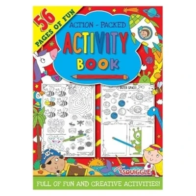 Image of Squiggle P2252 Action Packed 56 Page Children&#039;s Activity Book
