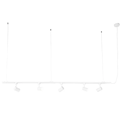 Image of Qazqa Modern 1 Phase Hanging Rail System White with 5 Spots Jeana Suitable for LED GU10 Way Light Steel Surface Mounted spotway Bedroom I