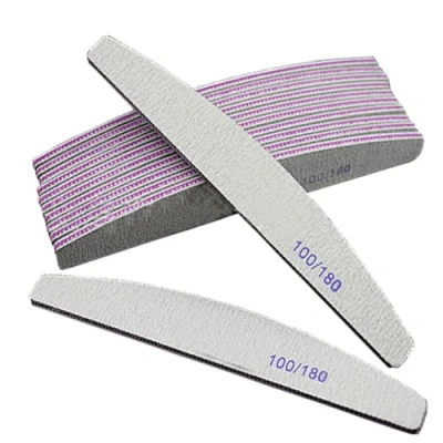 Image of Pack of 6 Professional Nail Files 100/180 Grit, Buffer Double Sided Emery Board Styling Manicure Tools for Home and Salon use