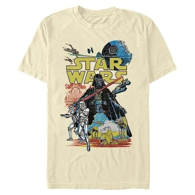 Image of STAR WARS Men&#039;s Rebel Classic Graphic T Shirt, Beige, Medium