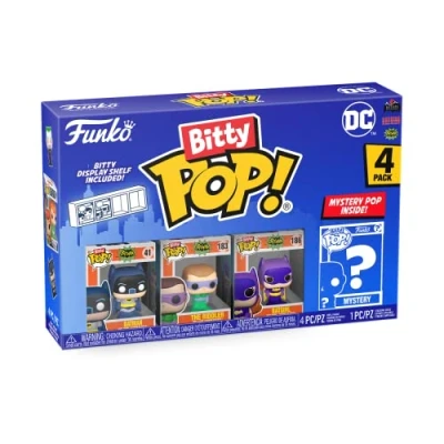 Image of Funko Bitty POP! DC Batman, Batgirl, the Riddler and A Surprise Mystery Mini Figure 0.9 Inch (2.2 Cm) Comics Collectable Stackable Display Shelf Included Gift Idea Cake Topper