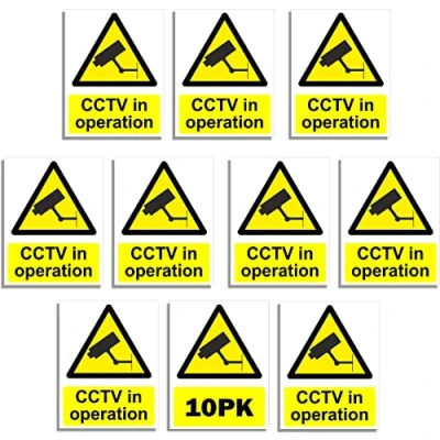 Image of RubiGo CCTV Sign 20x15cm, 10PK In Operation Signs, Sign, Outdoor Indoor Security Signage Warning Signs Self Adhesive Sticker Safety (10)