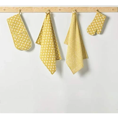 Image of Walton &amp; Co Ochre Bee Set Of 2 Tea Towels