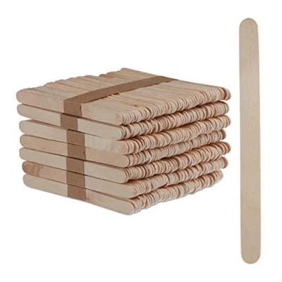 Image of Relaxdays Popsicle, Wooden 500 Piece Set, Ice, Craft, Cake Lolly Sticks, HxW: 11.5 x 1 cm, Natural Wood, 5 21 cm