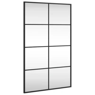 Image of vidaXL Wall Mounted Mirror Black Iron Frame, Rectangle 50x80 cm Versatile for Living Room, Bedroom or Bathroom