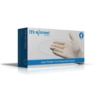 Image of McKinnon Powder Free Latex Gloves (Box of 100) (Medium (Pack 100))