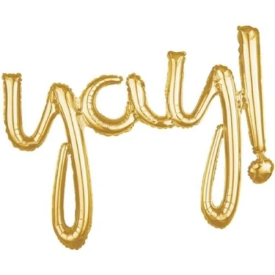 Image of Amscan 3669411 Script Phrase: &#039;Yay!&#039; Gold