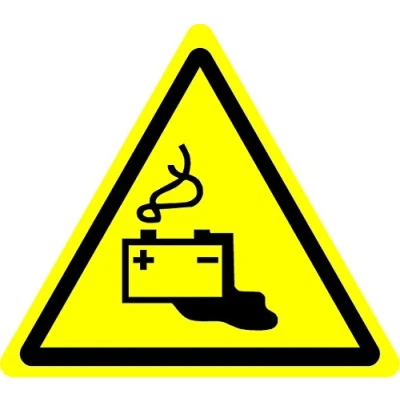 Image of ISO Safety Label Sign International Warning Battery charging Symbol Self adhesive sticker 50mm Diameter