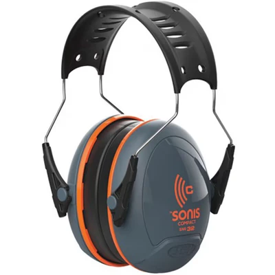 Image of JSP SonisCompact Adjustable Ear Defenders SNR 32 (AEB030 0AY 000), grey / orange, one size