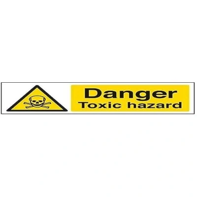 Image of V Safety Danger Toxic Hazard Warning Sign 300mm x 100mm 1mm Rigid Plastic