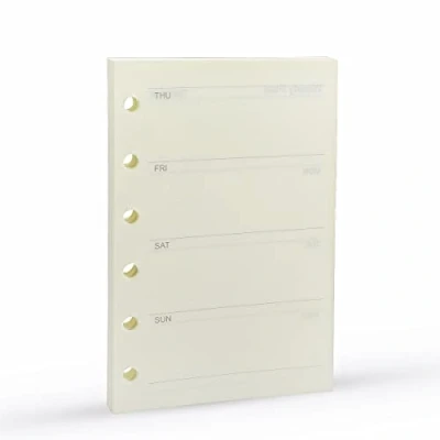 Image of A7 Planner Refill, Agenda Refill for Filofax,6 Hole/100gsm,4.84 x 3.23&#039;&#039;, Harphia(Weekly Plan)