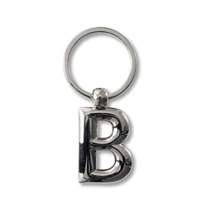 Image of IF Metal Letter Keyring Personalised Alphabet Letters Silver B Keyring, 7 cm;,Silver