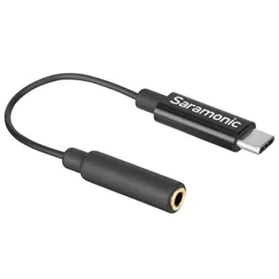Image of Saramonic SR C2003 Female 3.5mm TRS to USB C Stereo or Mono Microphone &amp; Audio Adapter Cable Record into iPhone 15, Android Mobile Devices, Computers, new iPad more