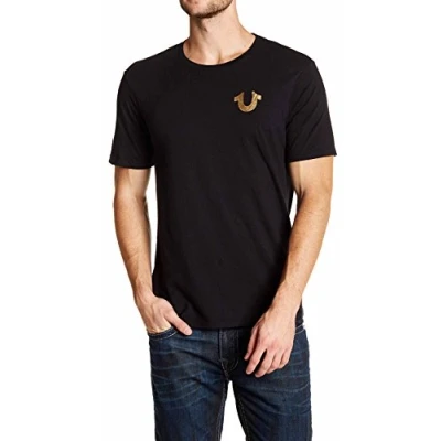 Image of True Religion Men&#039;s Big Buddha Tee T Shirt, Black, XL UK