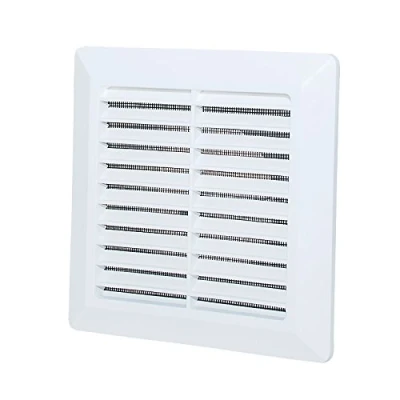Image of Ducting Ventilation Cover 100mm / 4&quot; with Fly Screen and Round Duct Connection White Air Vent Grille P29