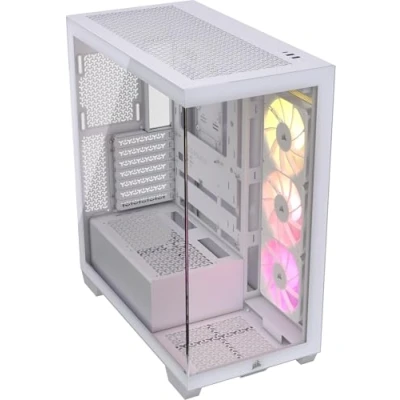 Image of CORSAIR 3500X ARGB Mid Tower ATX PC Case Panoramic Tempered Glass Reverse Connection Motherboard Compatible 3x RS120 Fans Included White
