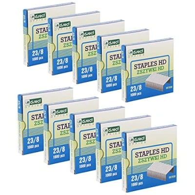 Image of D.RECT Staples 23/8 for Office Staplers Stapler Pack of 10,000