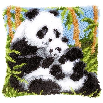 Image of Vervaco Latch Hook KIT Panda Bear, Multi, One Size