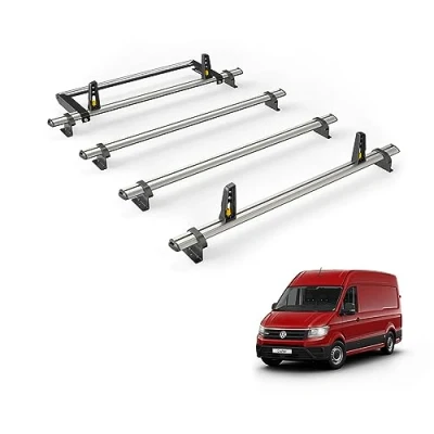 Image of Van Guard Roof Rack for VW Crafter (2017+) 4 Bars + Rear Ladder Roller [Only Suitable Low (H2) and High (H3) Models] Ulti Bar VG336 4/VGR 29