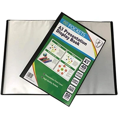 Image of Tiger A3 Black Presentation Display Book With 40 Pockets (80 Views) Saver Pack of X12 (Save 20%)