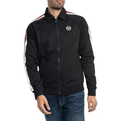 Image of Sergio Tacchini Men&#039;s Renshaw Tape Track Jacket, Black, XXL