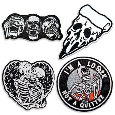 Image of BPA 4 Pcs Embroidered Patches Iron on or Sew for Clothing Jackets etc.