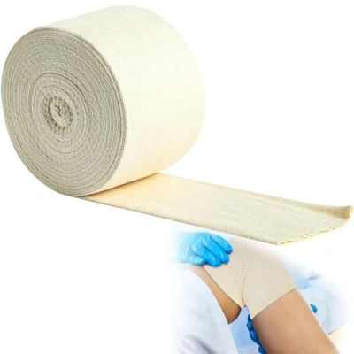 Image of BHSDZX Tubular Bandages Elasticated Support Bandage Size F Knee Cotton Stockinette Sleeve Roll for Arm Leg (3.9 Inch x 5.46 Yard)
