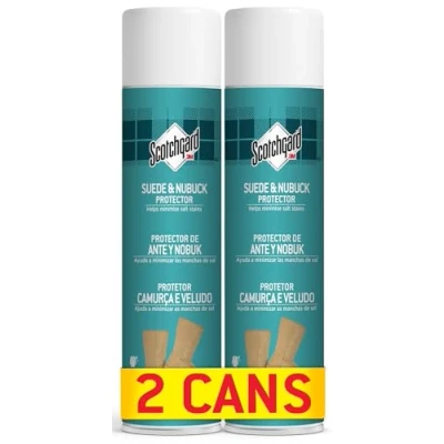 Image of Scotchgard Suede &amp; Nubuck Protector, 2 Cans x 400ml each Water Repellent Spray, Helps Minimize Salt Stains For Boots, Shoes, Coats, Gloves More