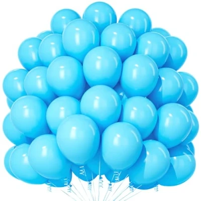 Image of Teselife Sky Blue Balloons, 100Pcs 12 Inch Matte Latex Party Balloons for Men Boys Birthday Baby Shower Anniversary Wedding Engagement Graduation Festival Decorations