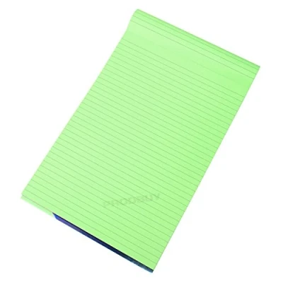 Image of [Pack of 5] Visual Memory Aid A4 Green 100 Page Paper Notepad Refill Memo Lined Writing Pads